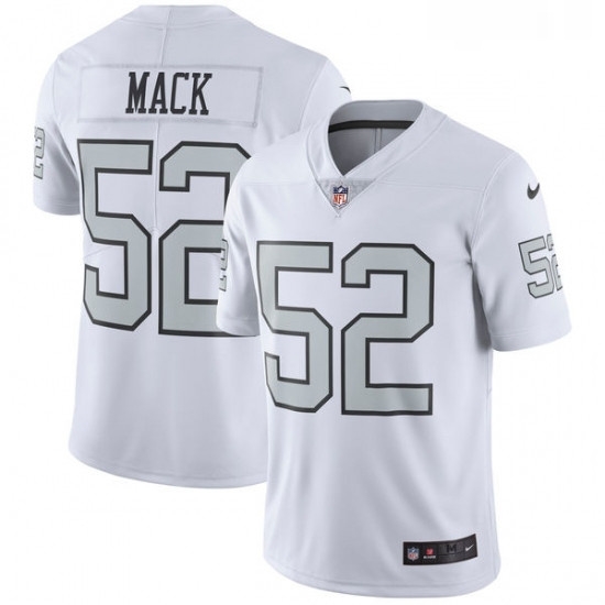 Youth Nike Oakland Raiders 52 Khalil Mack Limited White Rush Vapor Untouchable NFL Jersey Youth Nike Oakland Raiders 52 Khalil Mack Limited White Rush Vapor Untouchable NFL Jersey