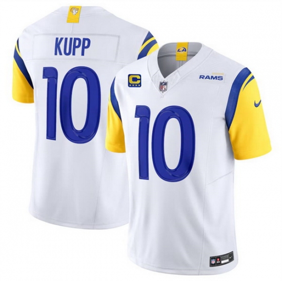 Men Los Angeles Rams 10 Cooper Kupp White 2024 F U S E With 4 Star C Patch Vapor Untouchable Limited Alternate Stitched Jersey Men Los Angeles Rams 10 Cooper Kupp White 2024 F U S E With 4 Star C Patch Vapor Untouchable Limited Alternate Stitched Jersey