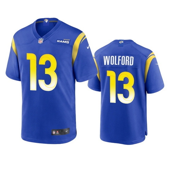 Men Los Angeles Rams 13 John Wolford Royal Stitched Football Game Jersey Men Los Angeles Rams 13 John Wolford Royal Stitched Football Game Jersey