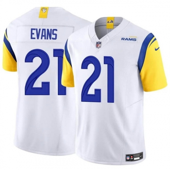 Men Los Angeles Rams 21 Zach Evans White 2024 F U S E Vapor Untouchable Stitched Football Jersey