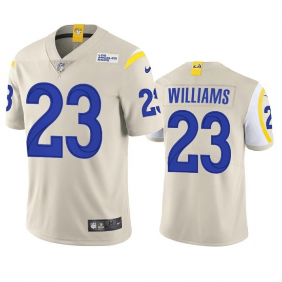 Men Los Angeles Rams 23 Kyren Williams Bone Vapor Limited Stitched Football Jersey Men Los Angeles Rams 23 Kyren Williams Bone Vapor Limited Stitched Football Jersey