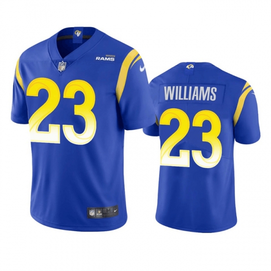 Men Los Angeles Rams 23 Kyren Williams Royal Vapor Limited Stitched Football Jersey Men Los Angeles Rams 23 Kyren Williams Royal Vapor Limited Stitched Football Jersey