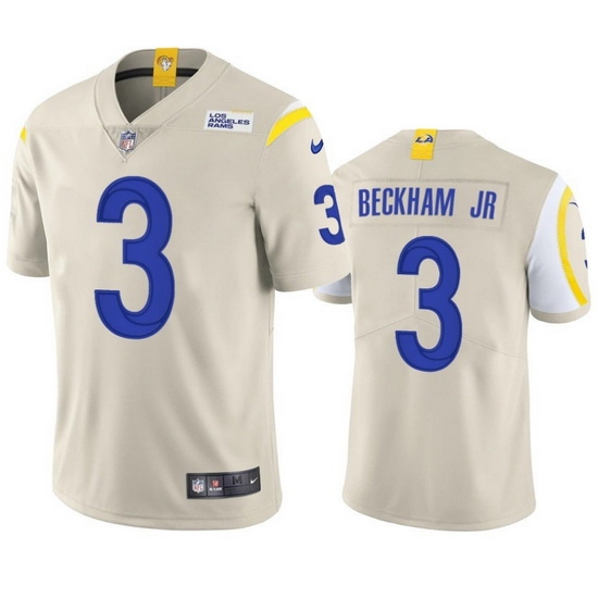 Men Los Angeles Rams 3 Odell Beckham Jr 2021 Bone Vapor Untouchable Limited Stitched Football Jersey Men Los Angeles Rams 3 Odell Beckham Jr 2021 Bone Vapor Untouchable Limited Stitched Football Jersey