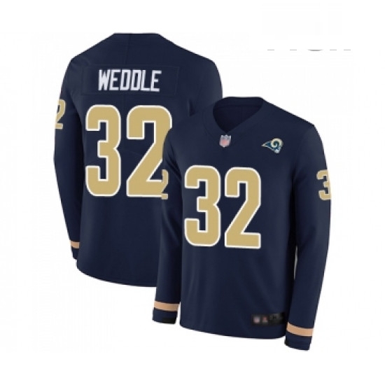 Men Los Angeles Rams 32 Eric Weddle Limited Navy Blue Therma Long Sleeve Football Jersey Men Los Angeles Rams 32 Eric Weddle Limited Navy Blue Therma Long Sleeve Football Jersey