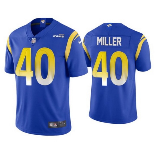 Men Los Angeles Rams 40 Von Miller 2021 Royal Vapor Untouchable Limited Stitched Football Jersey Men Los Angeles Rams 40 Von Miller 2021 Royal Vapor Untouchable Limited Stitched Football Jersey