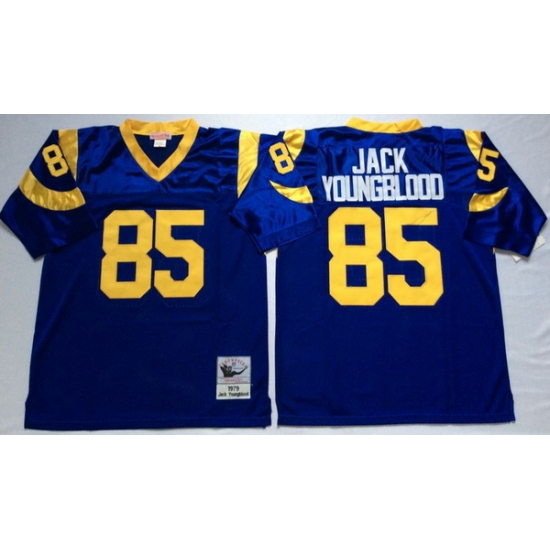 Men Los Angeles Rams 85 Jack Youngblood Blue M&N Throwback Jersey Men Los Angeles Rams 85 Jack Youngblood Blue M&N Throwback Jersey