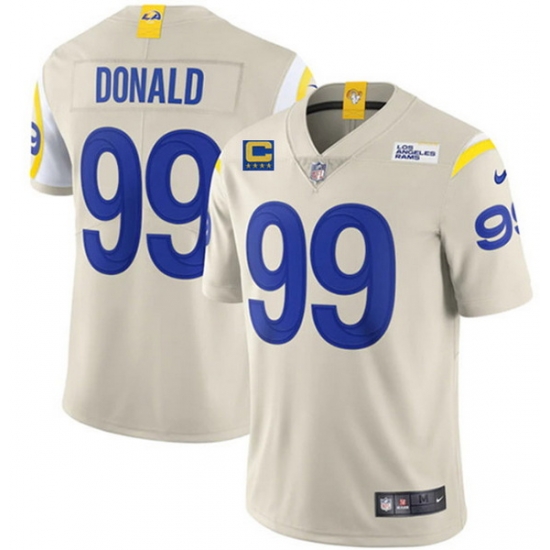 Men Los Angeles Rams 99 Aaron Donald 2022 Bone With 4 Star C Patch Vapor Untouchable Limited Stitched Jersey Men Los Angeles Rams 99 Aaron Donald 2022 Bone With 4 Star C Patch Vapor Untouchable Limited Stitched Jersey