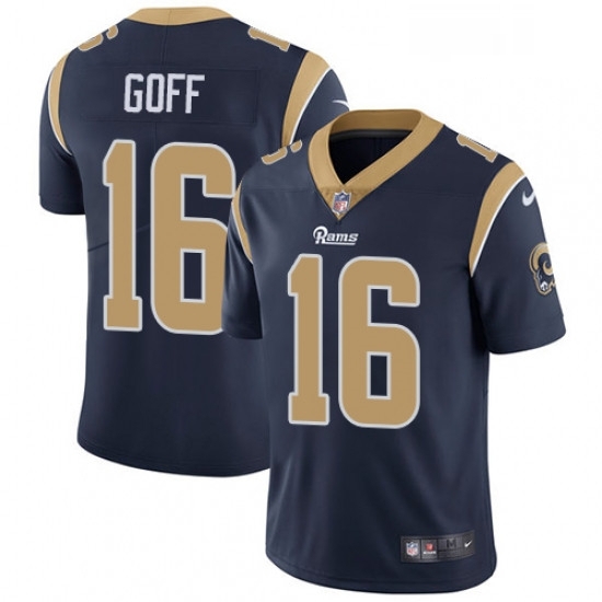 Men Nike Los Angeles Rams 16 Jared Goff Navy Blue Team Color Vapor Untouchable Limited Player NFL Jersey Men Nike Los Angeles Rams 16 Jared Goff Navy Blue Team Color Vapor Untouchable Limited Player NFL Jersey