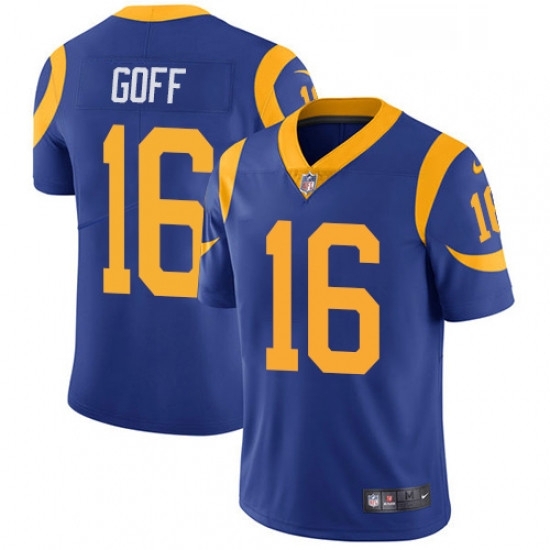 Men Nike Los Angeles Rams 16 Jared Goff Royal Blue Alternate Vapor Untouchable Limited Player NFL Jersey Men Nike Los Angeles Rams 16 Jared Goff Royal Blue Alternate Vapor Untouchable Limited Player NFL Jersey