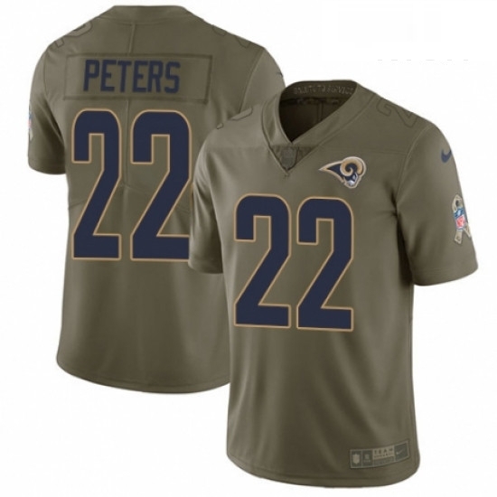 Men Nike Los Angeles Rams 22 Marcus Peters Limited Olive 2017 Salute to Service NFL Jersey Men Nike Los Angeles Rams 22 Marcus Peters Limited Olive 2017 Salute to Service NFL Jersey
