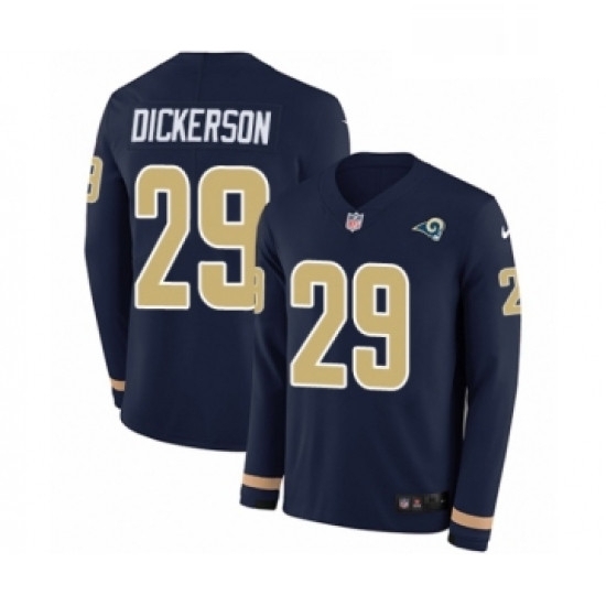 Men Nike Los Angeles Rams 29 Eric Dickerson Limited Navy Blue Therma Long Sleeve NFL Jersey Men Nike Los Angeles Rams 29 Eric Dickerson Limited Navy Blue Therma Long Sleeve NFL Jersey