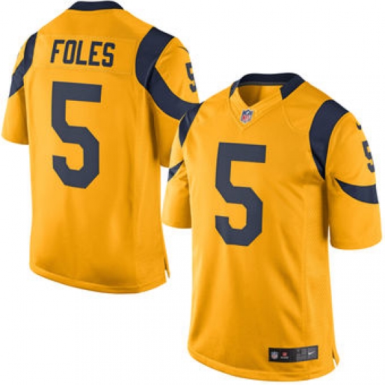 Mens Los Angeles Rams Nick Foles Nike Gold Color Rush Limited Jersey Mens Los Angeles Rams Nick Foles Nike Gold Color Rush Limited Jersey