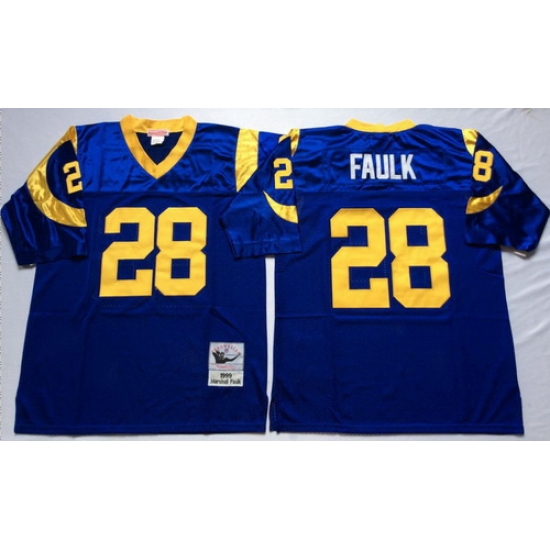 Mitchell And Ness Rams #28 marshall faulk Blue Throwback Stitched NFL Jersey Mitchell And Ness Rams #28 marshall faulk Blue Throwback Stitched NFL Jersey