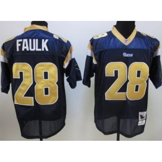 NFL St.Louis Rams 28 Marshall Faulk DK Blue Jerseys throwback NFL St.Louis Rams 28 Marshall Faulk DK Blue Jerseys throwback