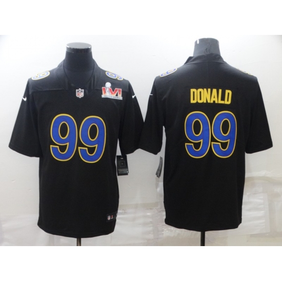 Nike Los Angeles Rams 99 Aaron Donald Black 2022 Super Bowl LVI Vapor Limited Jersey Nike Los Angeles Rams 99 Aaron Donald Black 2022 Super Bowl LVI Vapor Limited Jersey