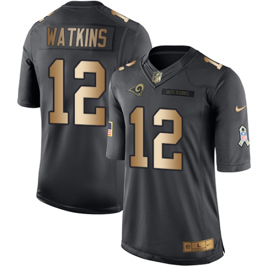Nike Rams #12 Sammy Watkins Black Mens Stitched NFL Limited Gold Salute To Service Jersey Nike Rams #12 Sammy Watkins Black Mens Stitched NFL Limited Gold Salute To Service Jersey
