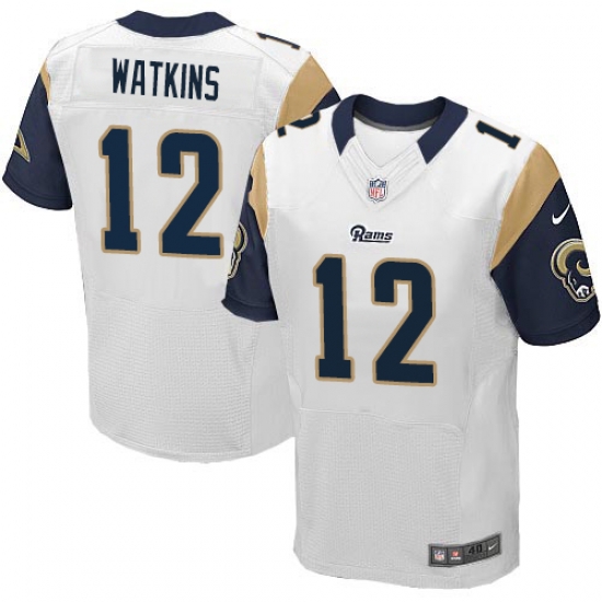 Nike Rams #12 Sammy Watkins White Mens Stitched NFL Elite Jersey Nike Rams #12 Sammy Watkins White Mens Stitched NFL Elite Jersey