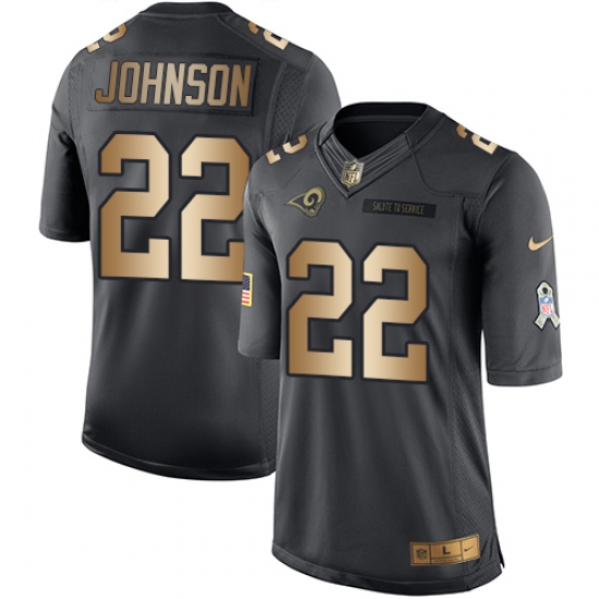 Nike Rams #22 Trumaine Johnson Black Mens Stitched NFL Limited Gold Salute To Service Jersey Nike Rams #22 Trumaine Johnson Black Mens Stitched NFL Limited Gold Salute To Service Jersey