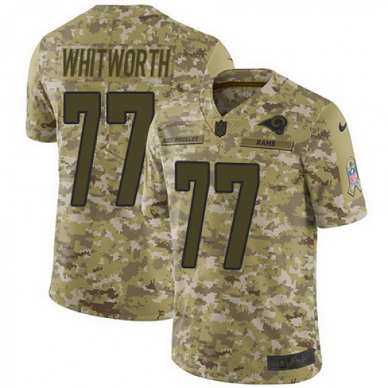 Nike Rams #77 Andrew Whitworth Camo Mens Stitched NFL Limited 2018 Salute To Service Jersey Nike Rams #77 Andrew Whitworth Camo Mens Stitched NFL Limited 2018 Salute To Service Jersey