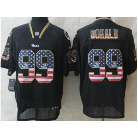 Nike St. Louis Rams 99 Aaron Donald Black Elite USA Flag Fashion NFL Jersey Nike St. Louis Rams 99 Aaron Donald Black Elite USA Flag Fashion NFL Jersey