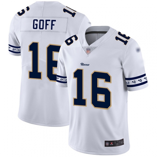Rams 16 Jared Goff White Mens Stitched Football Limited Team Logo Fashion Jersey Rams 16 Jared Goff White Mens Stitched Football Limited Team Logo Fashion Jersey