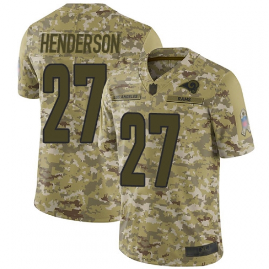 Rams 27 Darrell Henderson Camo Men Stitched Football Limited 2018 Salute To Service Jersey Rams 27 Darrell Henderson Camo Men Stitched Football Limited 2018 Salute To Service Jersey