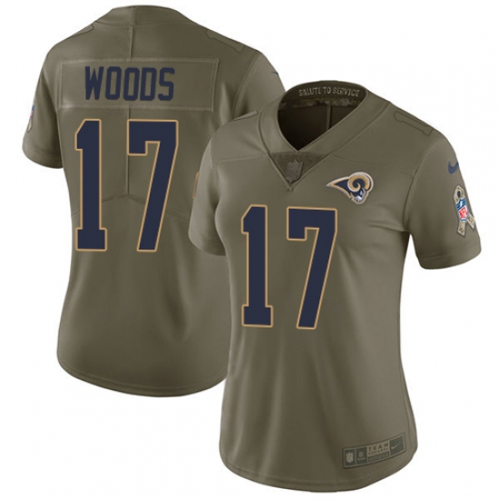 Nike Rams #17 Robert Woods Olive Womens Stitched NFL Limited 2017 Salute to Service Jersey Nike Rams #17 Robert Woods Olive Womens Stitched NFL Limited 2017 Salute to Service Jersey