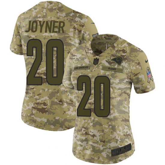 Nike Rams #20 Lamarcus Joyner Camo Women Stitched NFL Limited 2018 Salute to Service Jersey Nike Rams #20 Lamarcus Joyner Camo Women Stitched NFL Limited 2018 Salute to Service Jersey