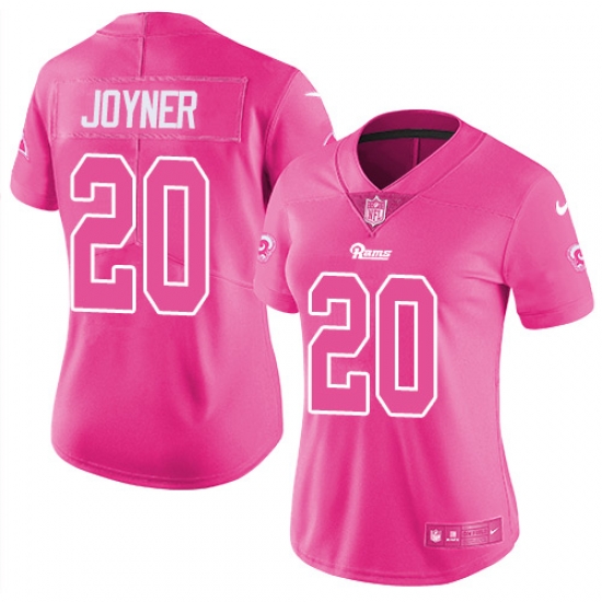 Nike Rams #20 Lamarcus Joyner Pink Womens Stitched NFL Limited Rush Fashion Jersey Nike Rams #20 Lamarcus Joyner Pink Womens Stitched NFL Limited Rush Fashion Jersey