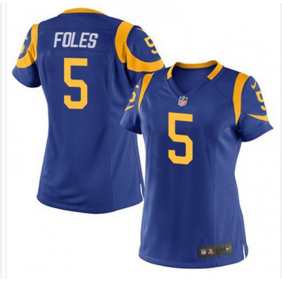 Nike Rams #5 Nick Foles Royal Blue Alternate Womens Stitched NFL Elite Jersey Nike Rams #5 Nick Foles Royal Blue Alternate Womens Stitched NFL Elite Jersey