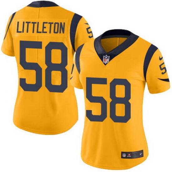 Nike Rams 58 Cory Littleton Gold Womens Stitched NFL Limited Rush Jersey Nike Rams 58 Cory Littleton Gold Womens Stitched NFL Limited Rush Jersey