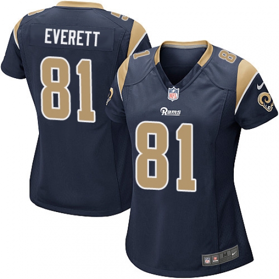 Nike Rams #81 Gerald Everett Navy Blue Team Color Womens Stitched NFL Elite Jersey Nike Rams #81 Gerald Everett Navy Blue Team Color Womens Stitched NFL Elite Jersey