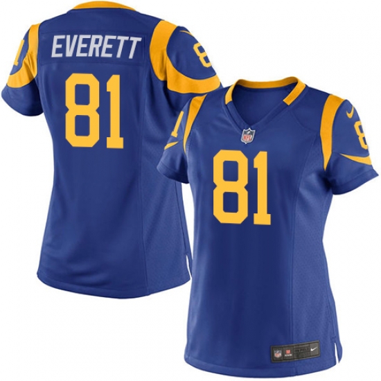 Nike Rams #81 Gerald Everett Royal Blue Alternate Womens Stitched NFL Elite Jersey Nike Rams #81 Gerald Everett Royal Blue Alternate Womens Stitched NFL Elite Jersey