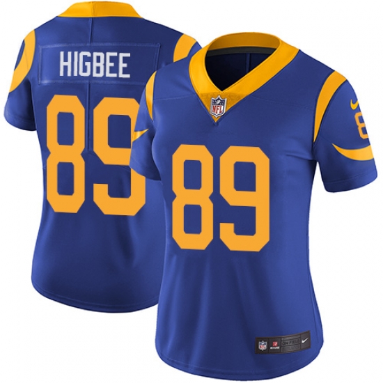 Nike Rams #89 Tyler Higbee Royal Blue Alternate Womens Stitched NFL Vapor Untouchable Limited Jersey Nike Rams #89 Tyler Higbee Royal Blue Alternate Womens Stitched NFL Vapor Untouchable Limited Jersey