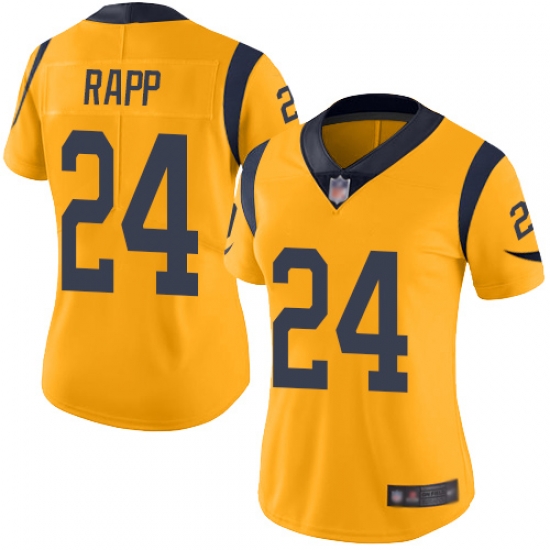 Rams 24 Taylor Rapp Gold Women Stitched Football Limited Rush Jersey Rams 24 Taylor Rapp Gold Women Stitched Football Limited Rush Jersey