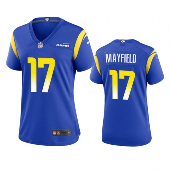 Women Los Angeles Rams 17 Baker Mayfield Royal Stitched Game Jersey Women Los Angeles Rams 17 Baker Mayfield Royal Stitched Game Jersey