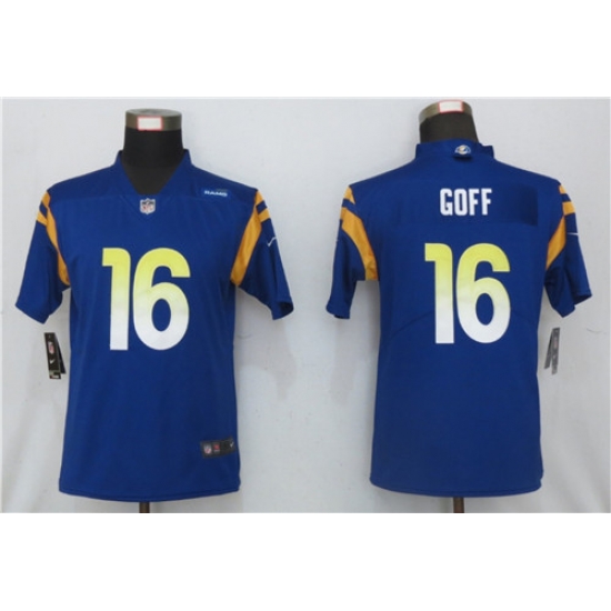 Women Nike Los Angeles Rams 16 Jared Goff Royal 2020 New Vapor Untouchable Limited Jersey