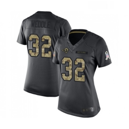 Womens Los Angeles Rams 32 Eric Weddle Limited Black 2016 Salute to Service Football Jersey Womens Los Angeles Rams 32 Eric Weddle Limited Black 2016 Salute to Service Football Jersey