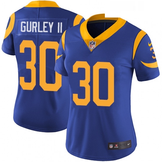 Womens Nike Los Angeles Rams 30 Todd Gurley Elite Royal Blue Alternate NFL Jersey Womens Nike Los Angeles Rams 30 Todd Gurley Elite Royal Blue Alternate NFL Jersey