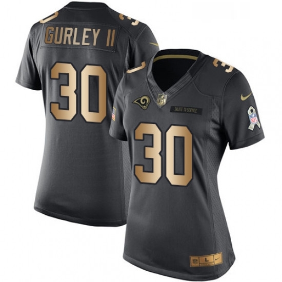 Womens Nike Los Angeles Rams 30 Todd Gurley Limited BlackGold Salute to Service NFL Jersey Womens Nike Los Angeles Rams 30 Todd Gurley Limited BlackGold Salute to Service NFL Jersey
