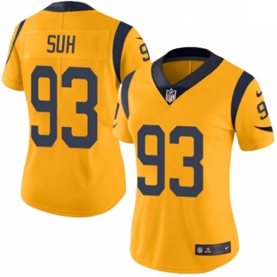 Womens Nike Los Angeles Rams 93 Ndamukong Suh Limited Gold Rush Vapor Untouchable NFL Jersey Womens Nike Los Angeles Rams 93 Ndamukong Suh Limited Gold Rush Vapor Untouchable NFL Jersey