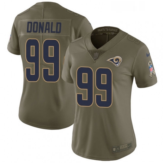 Womens Nike Los Angeles Rams 99 Aaron Donald Limited Olive 2017 Salute to Service NFL Jersey Womens Nike Los Angeles Rams 99 Aaron Donald Limited Olive 2017 Salute to Service NFL Jersey