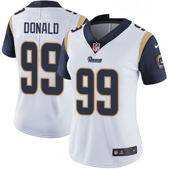Womens Nike Los Angeles Rams 99 Aaron Donald White Vapor Untouchable Limited Player NFL Jersey Womens Nike Los Angeles Rams 99 Aaron Donald White Vapor Untouchable Limited Player NFL Jersey