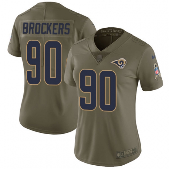 Womens Nike Rams #90 Michael Brockers Olive Stitched NFL Limited 2017 Salute to Service Jersey Womens Nike Rams #90 Michael Brockers Olive Stitched NFL Limited 2017 Salute to Service Jersey
