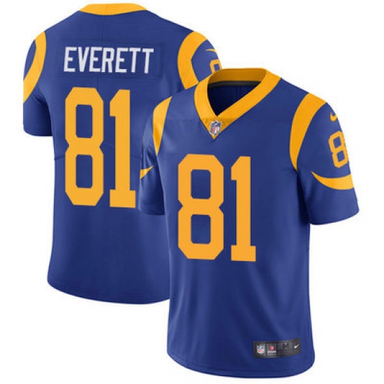 Nike Rams #81 Gerald Everett Royal Blue Alternate Youth Stitched NFL Vapor Untouchable Limited Jersey Nike Rams #81 Gerald Everett Royal Blue Alternate Youth Stitched NFL Vapor Untouchable Limited Jersey