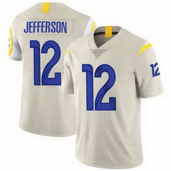 Youth Los Angeles Rams #12 Van Jefferson Bone Stitched Football Limited Jersey Youth Los Angeles Rams #12 Van Jefferson Bone Stitched Football Limited Jersey