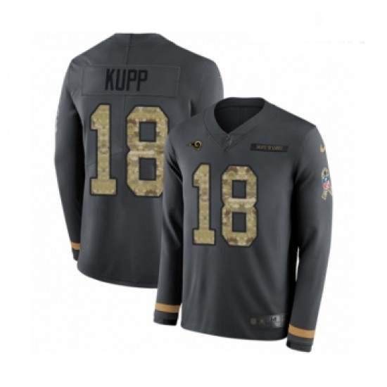 Youth Nike Los Angeles Rams 18 Cooper Kupp Limited Black Salute to Service Therma Long Sleeve NFL Jersey Youth Nike Los Angeles Rams 18 Cooper Kupp Limited Black Salute to Service Therma Long Sleeve NFL Jersey