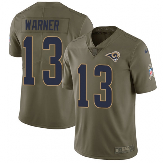 Youth Nike Rams #13 Kurt Warner Olive Stitched NFL Limited 2017 Salute to Service Jersey Youth Nike Rams #13 Kurt Warner Olive Stitched NFL Limited 2017 Salute to Service Jersey