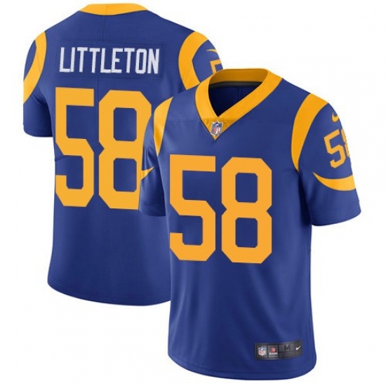 Youth Nike Rams 58 Cory Littleton Royal Blue Alternate Stitched NFL Vapor Untouchable Limited Jersey Youth Nike Rams 58 Cory Littleton Royal Blue Alternate Stitched NFL Vapor Untouchable Limited Jersey