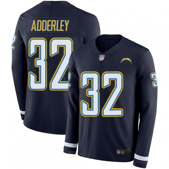 Chargers 32 Nasir Adderley Navy Blue Team Color Men Stitched Football Limited Therma Long Sleeve Jersey Chargers 32 Nasir Adderley Navy Blue Team Color Men Stitched Football Limited Therma Long Sleeve Jersey